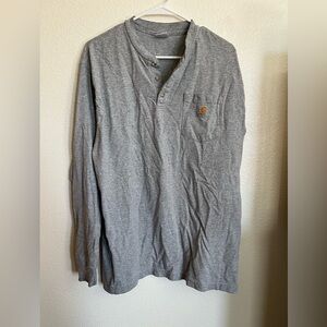 Carhartt Men's Grey Henley Long Sleeve Shirt